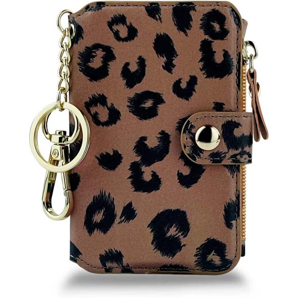Keychain wallet, Rfid Blocking Credit Card Holder Leather, Zipper Card Case for